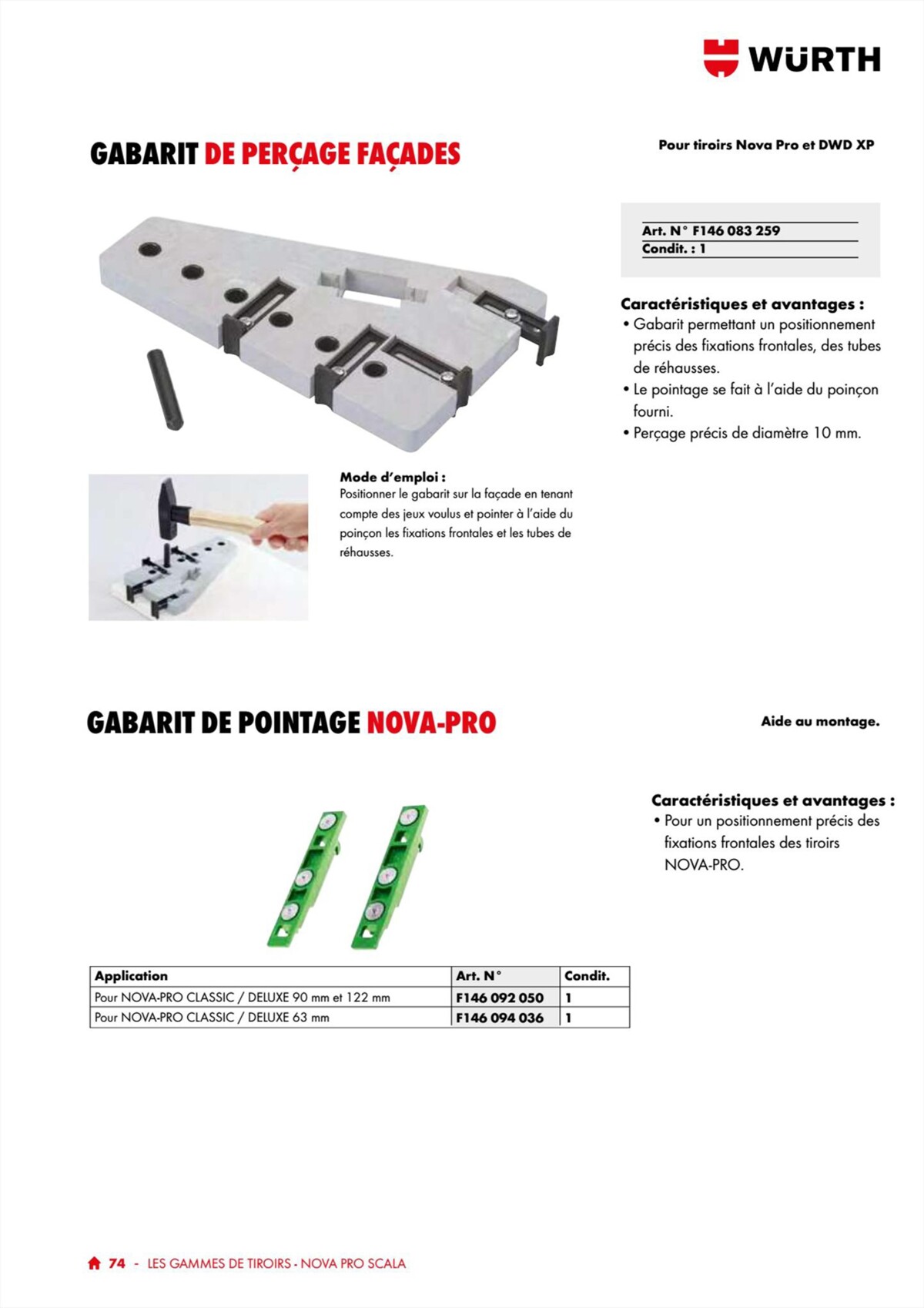 Catalogue Würth - 100% Agenceur, page 00074