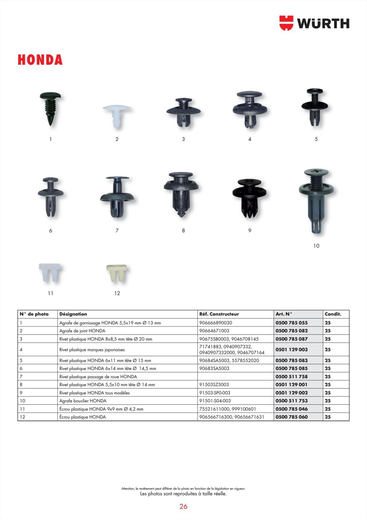 Catalogue Würth - Programme D´Agrafes , page 00026