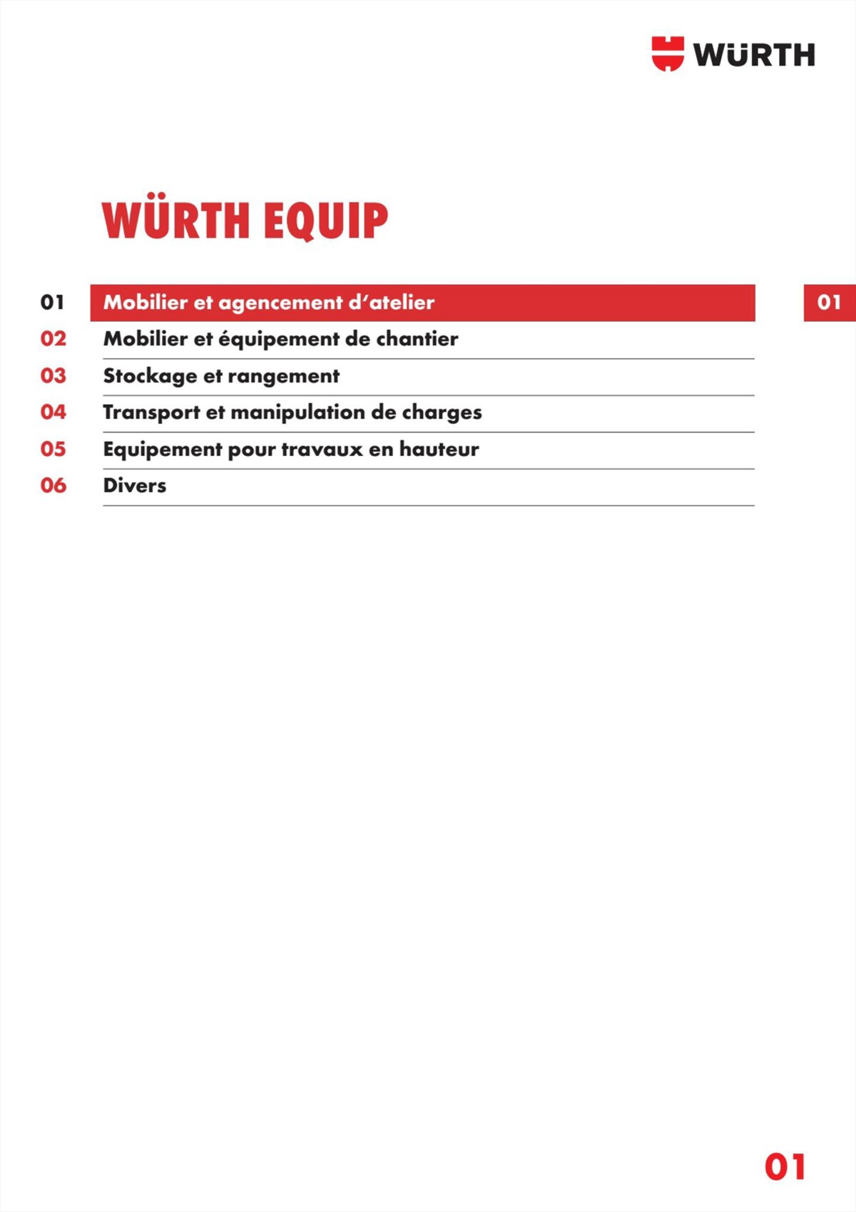 Catalogue Würth - D´Équipement, page 00003