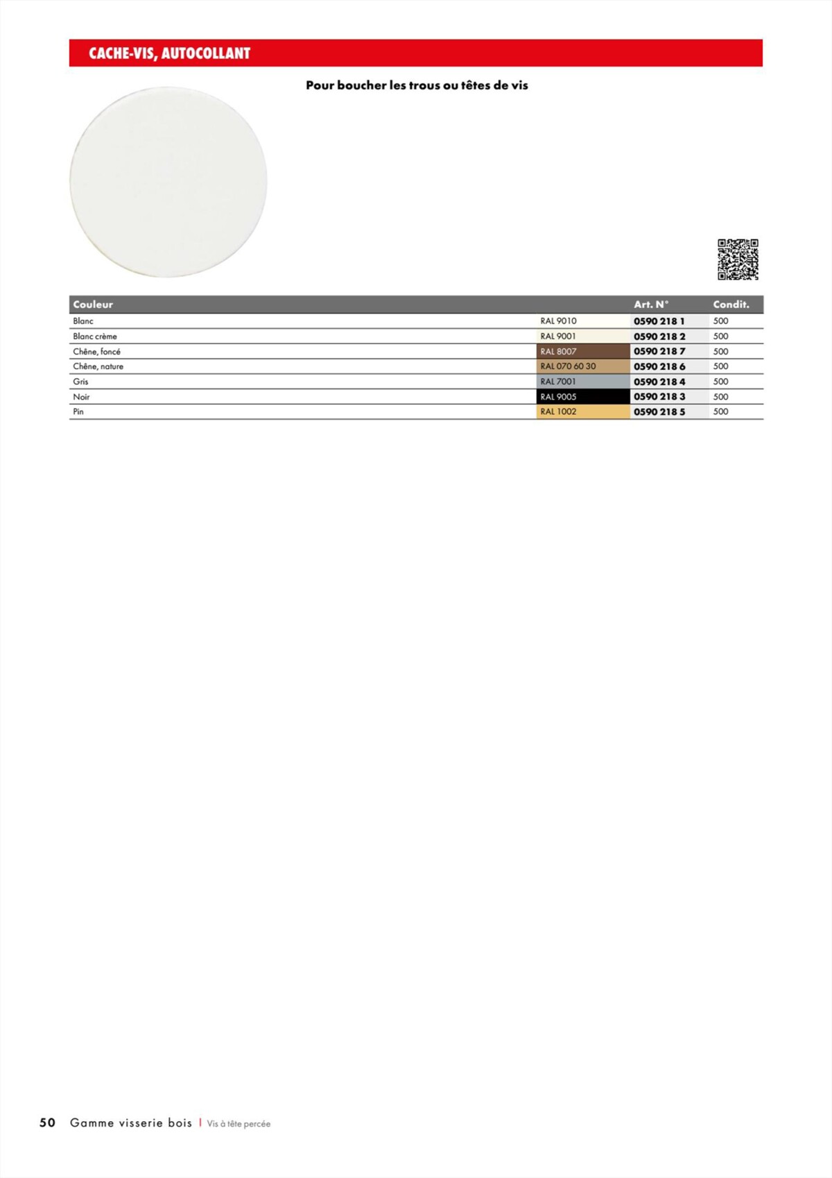 Catalogue Würth - Visserie Bois, page 00050