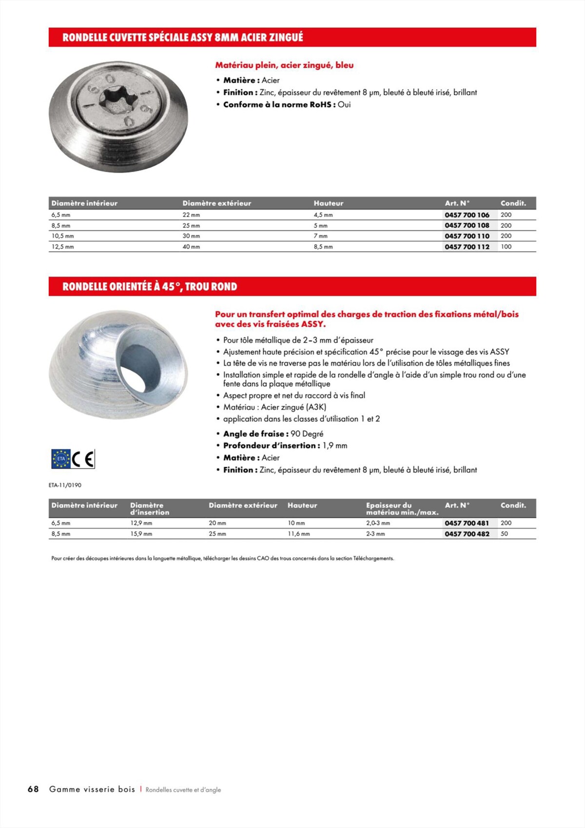 Catalogue Würth - Visserie Bois, page 00068