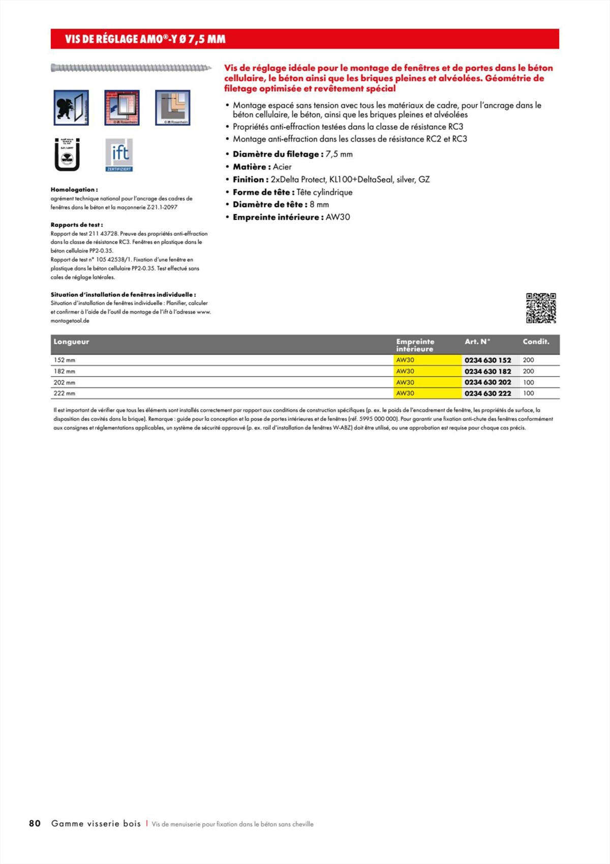 Catalogue Würth - Visserie Bois, page 00080