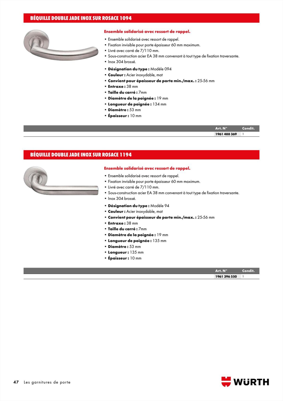 Catalogue Gamme - Würth, page 00047