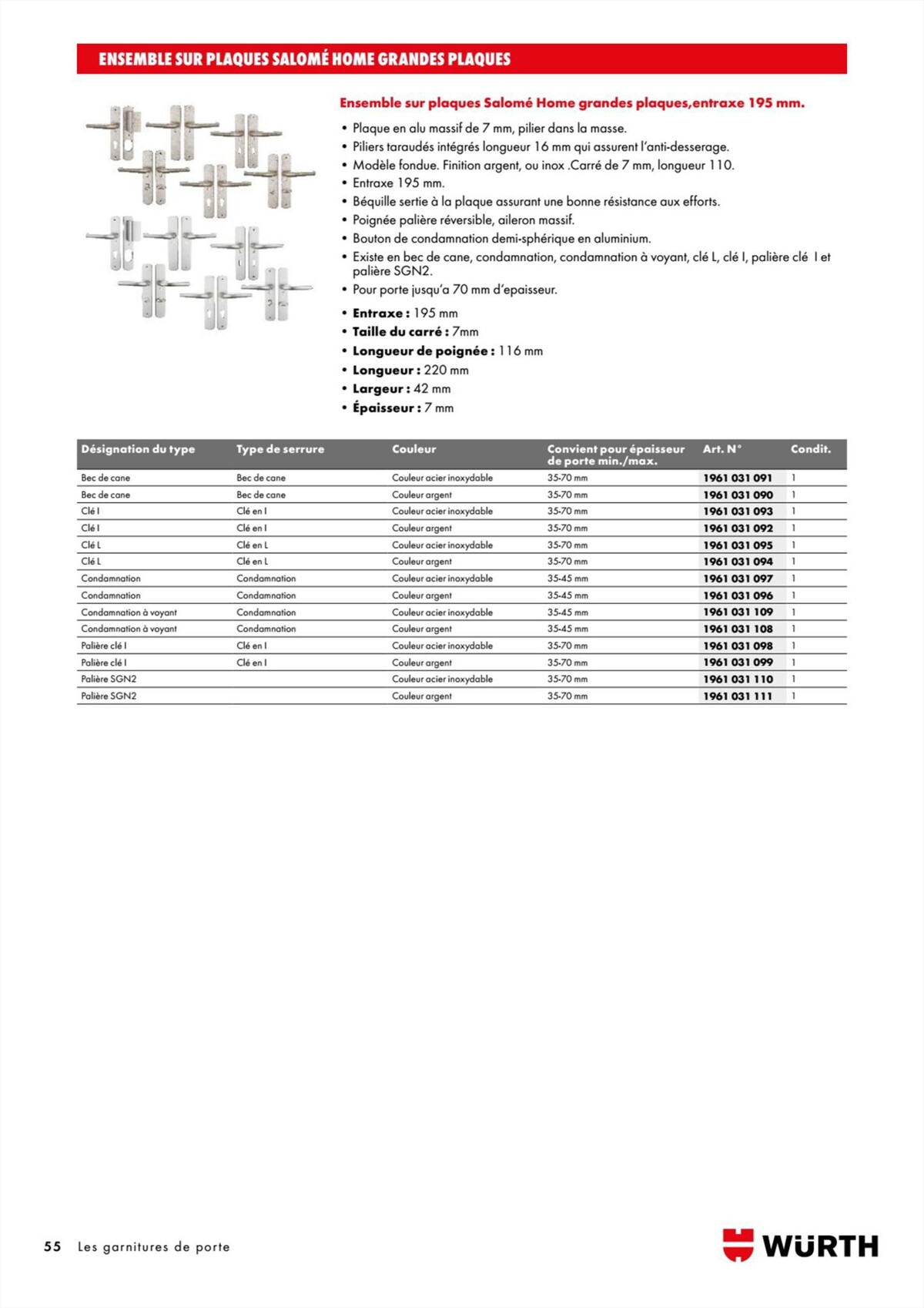 Catalogue Gamme - Würth, page 00055