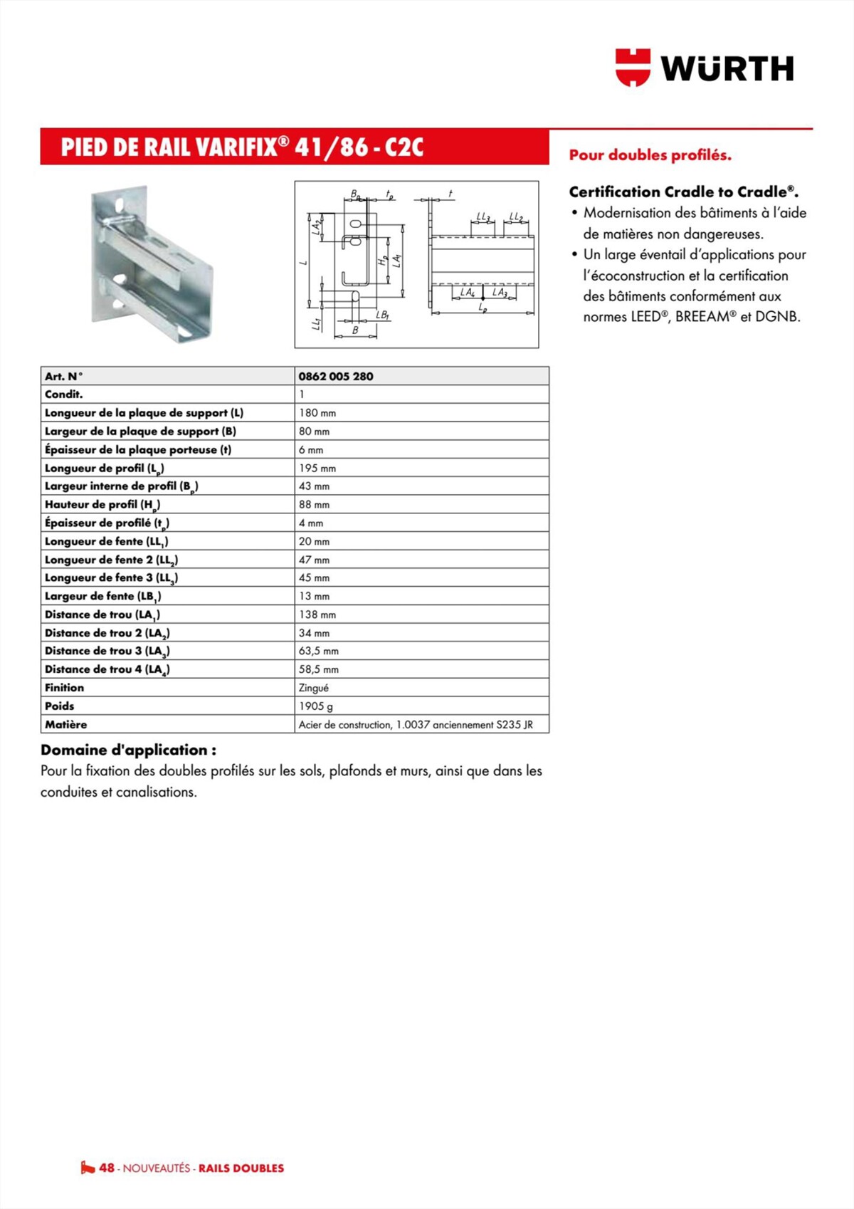 Catalogue Würth - Techniques Installateurs, page 00048