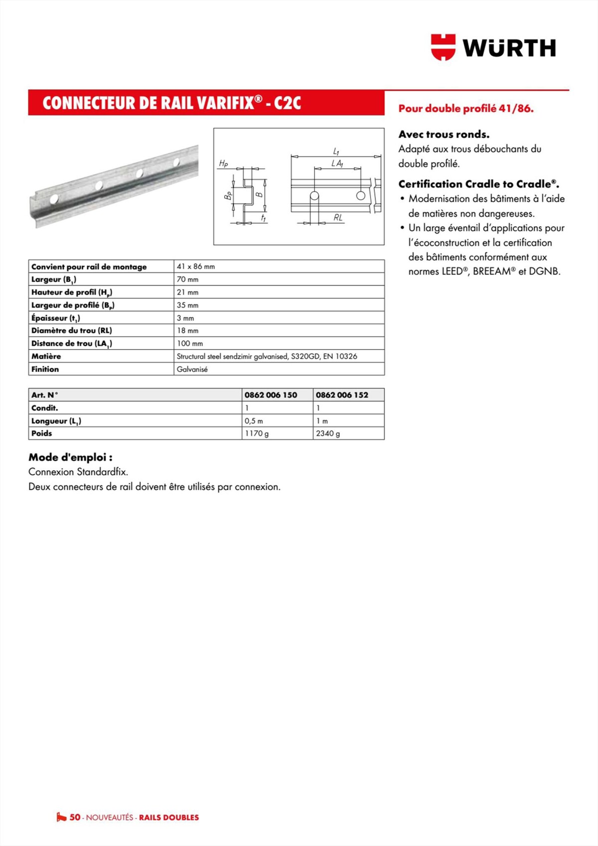 Catalogue Würth - Techniques Installateurs, page 00050