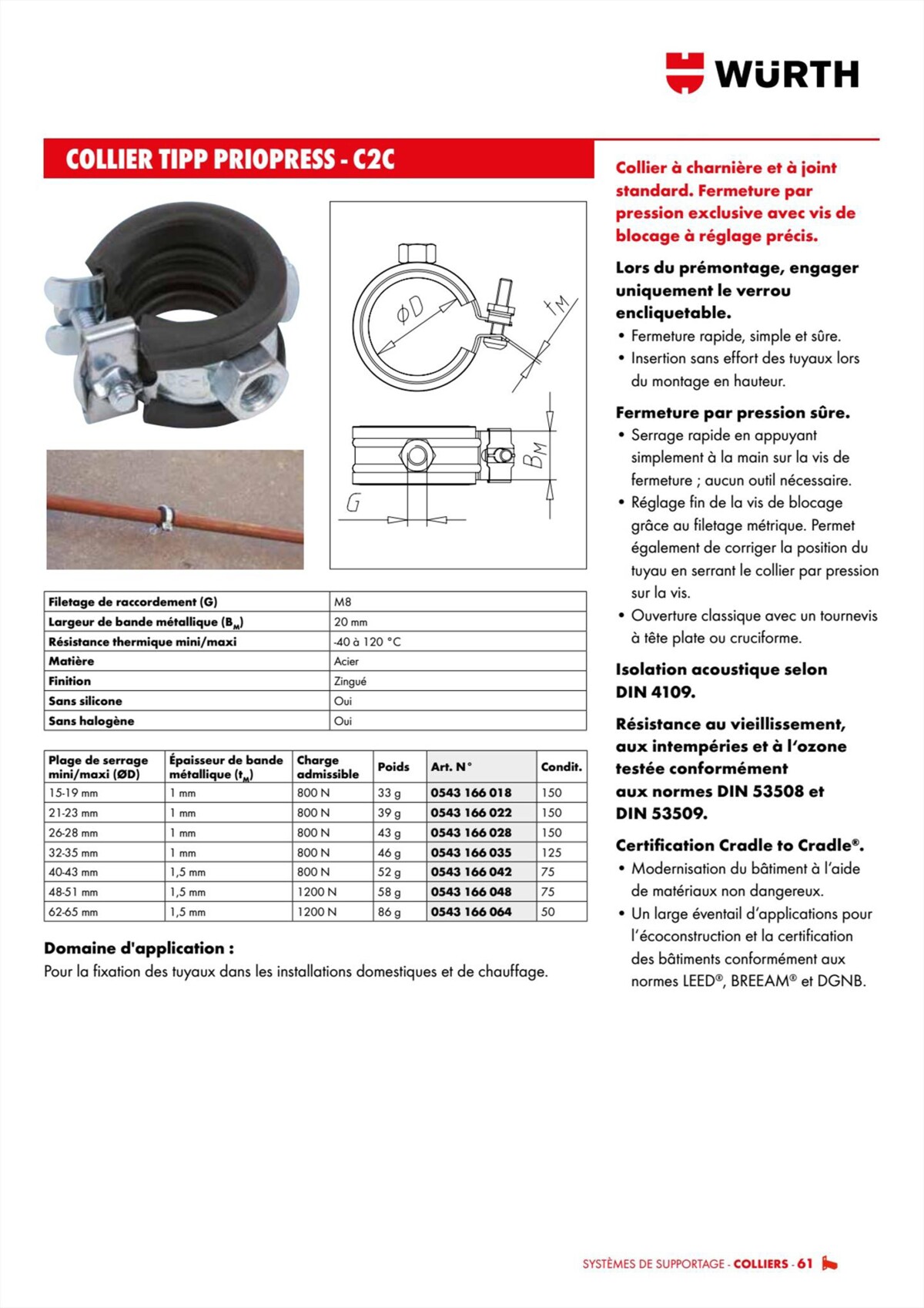 Catalogue Würth - Techniques Installateurs, page 00061