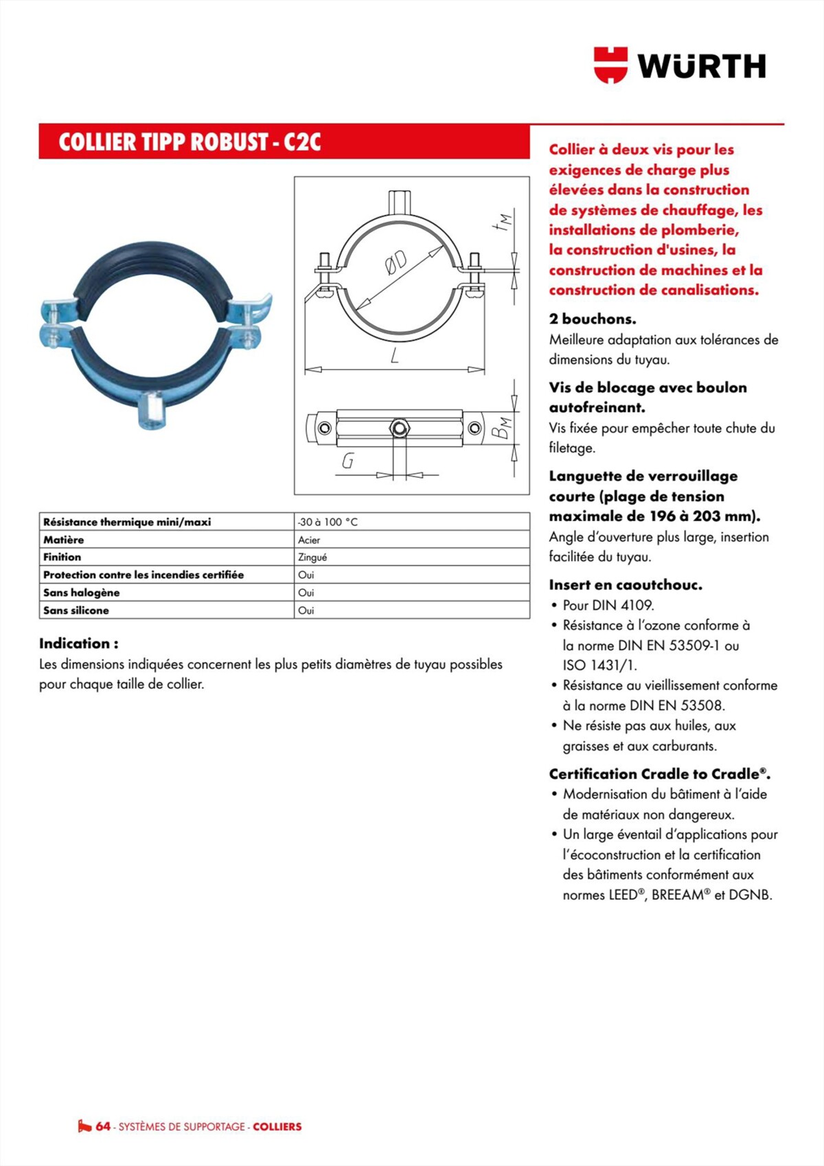 Catalogue Würth - Techniques Installateurs, page 00064