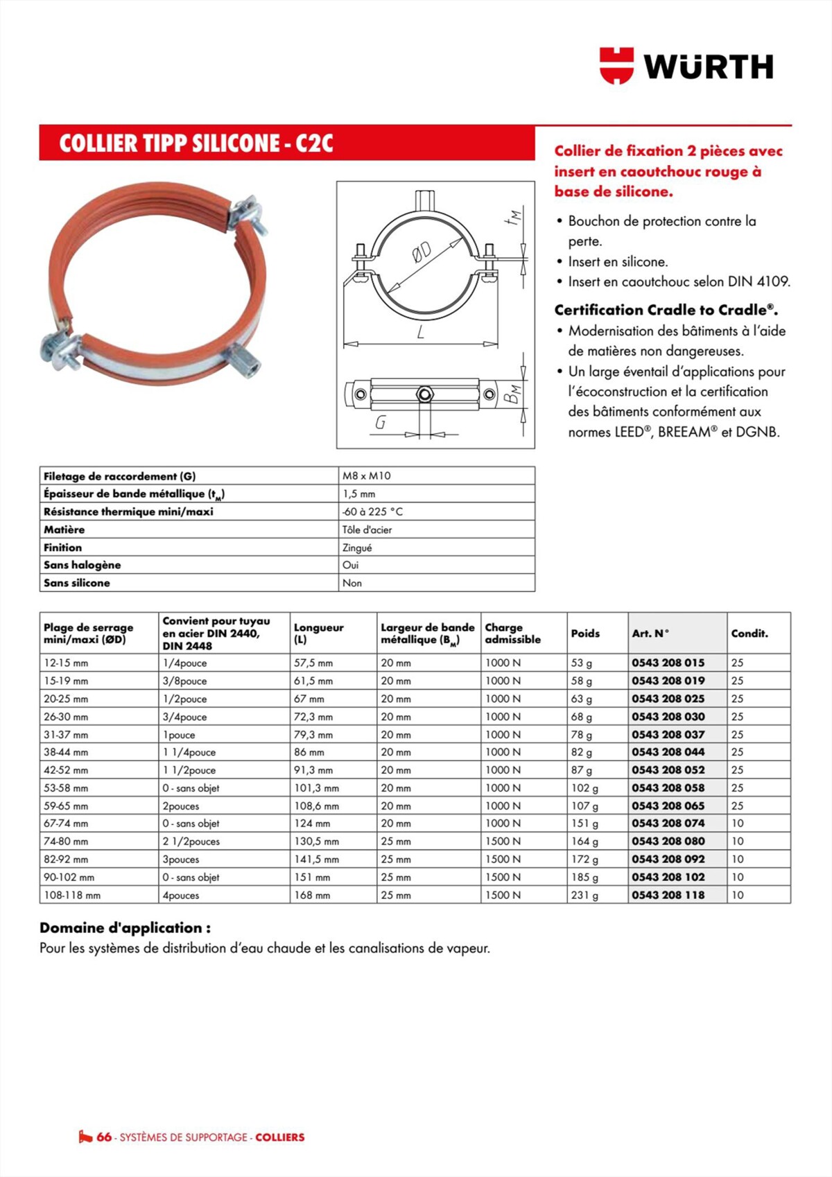 Catalogue Würth - Techniques Installateurs, page 00066