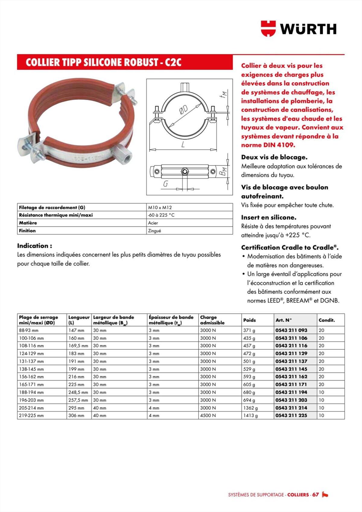 Catalogue Würth - Techniques Installateurs, page 00067