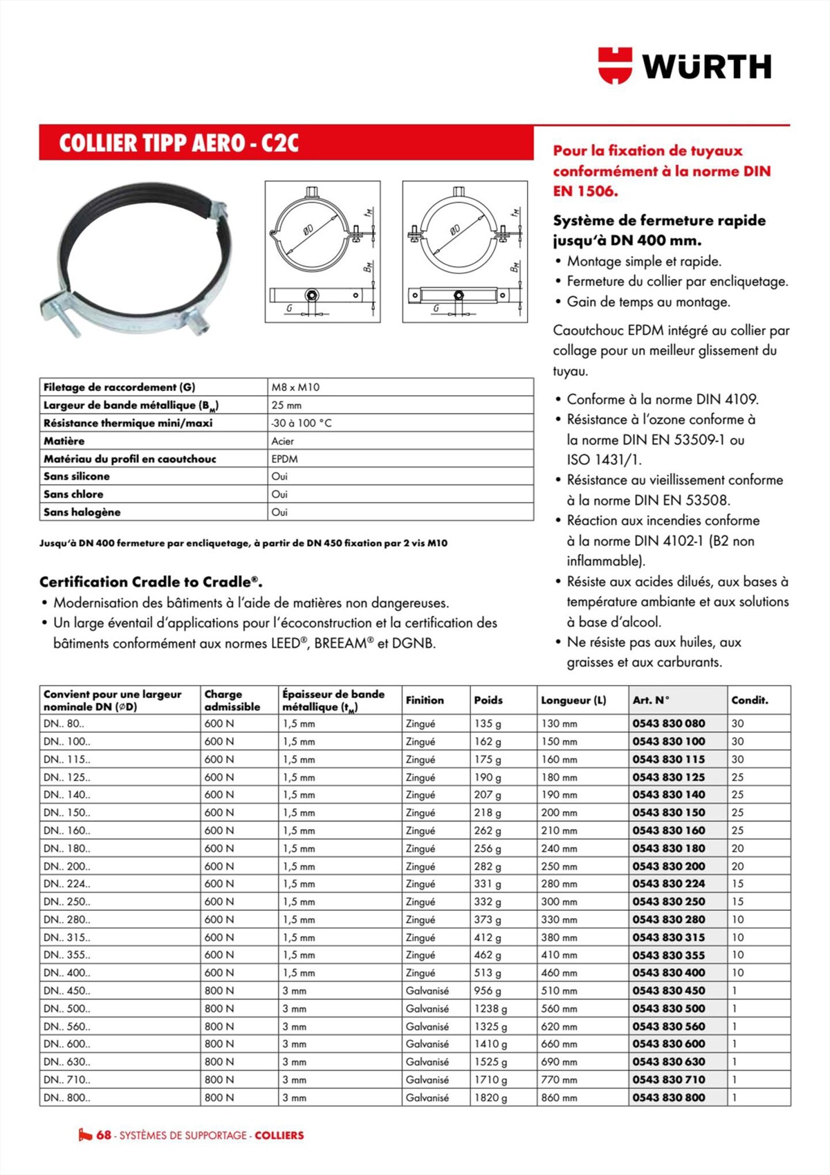 Catalogue Würth - Techniques Installateurs, page 00068