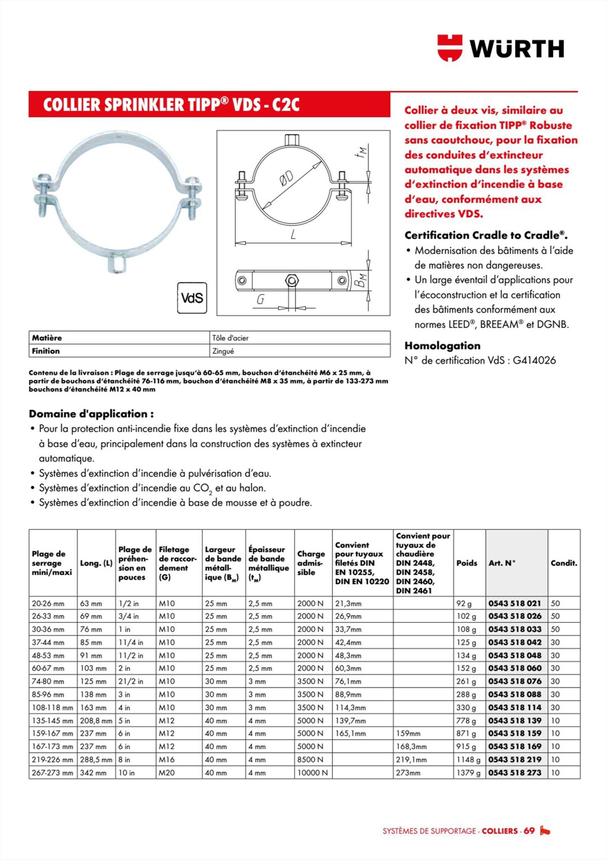 Catalogue Würth - Techniques Installateurs, page 00069