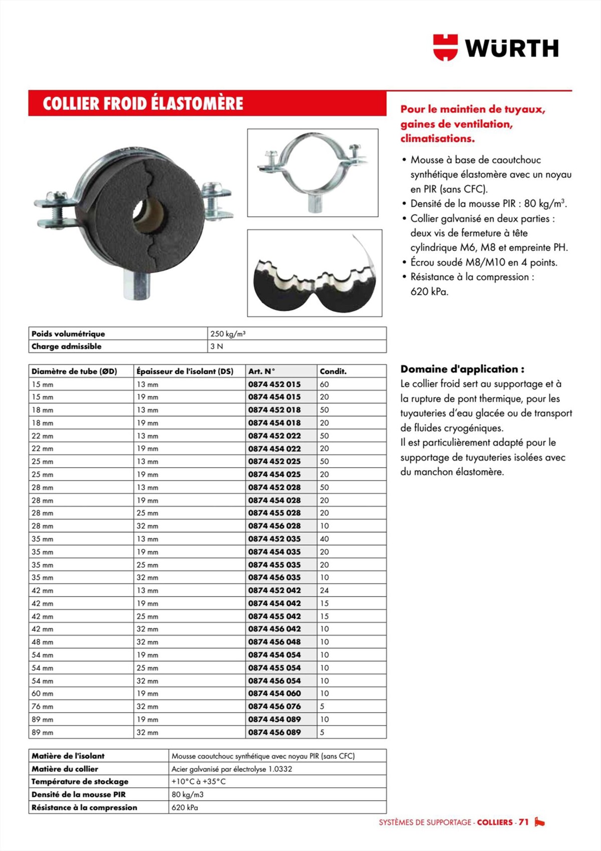 Catalogue Würth - Techniques Installateurs, page 00071