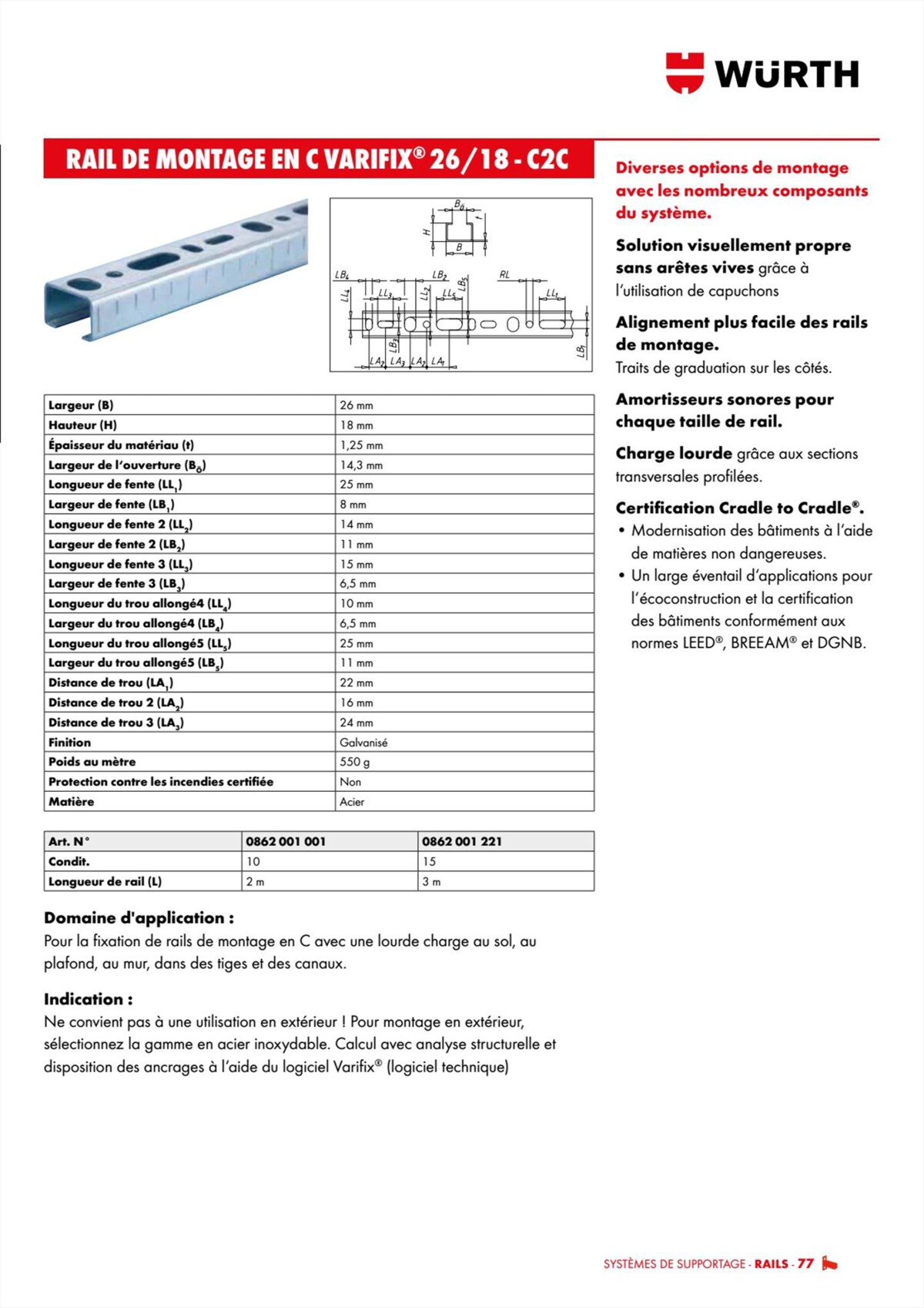 Catalogue Würth - Techniques Installateurs, page 00077