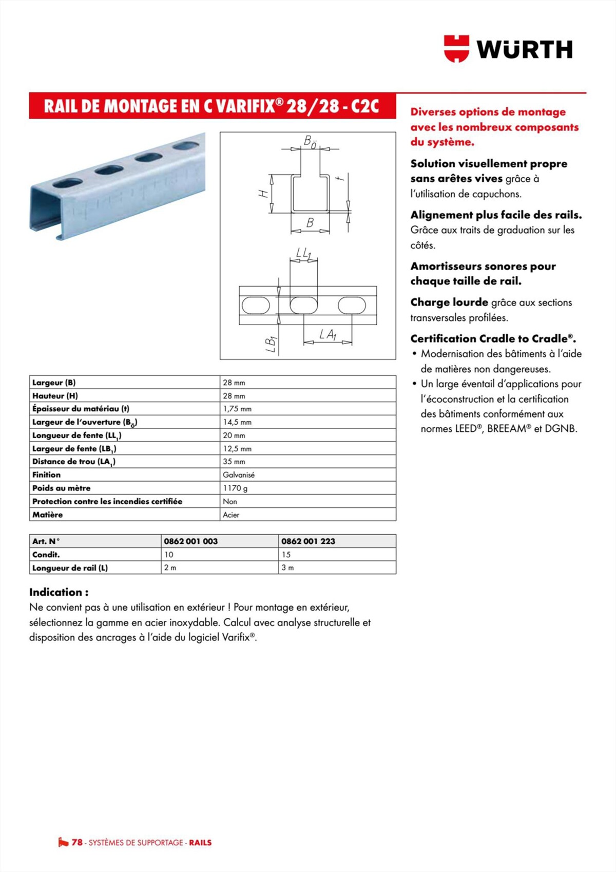 Catalogue Würth - Techniques Installateurs, page 00078