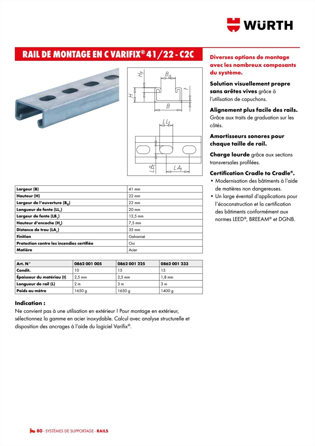 Catalogue Würth - Techniques Installateurs, page 00080