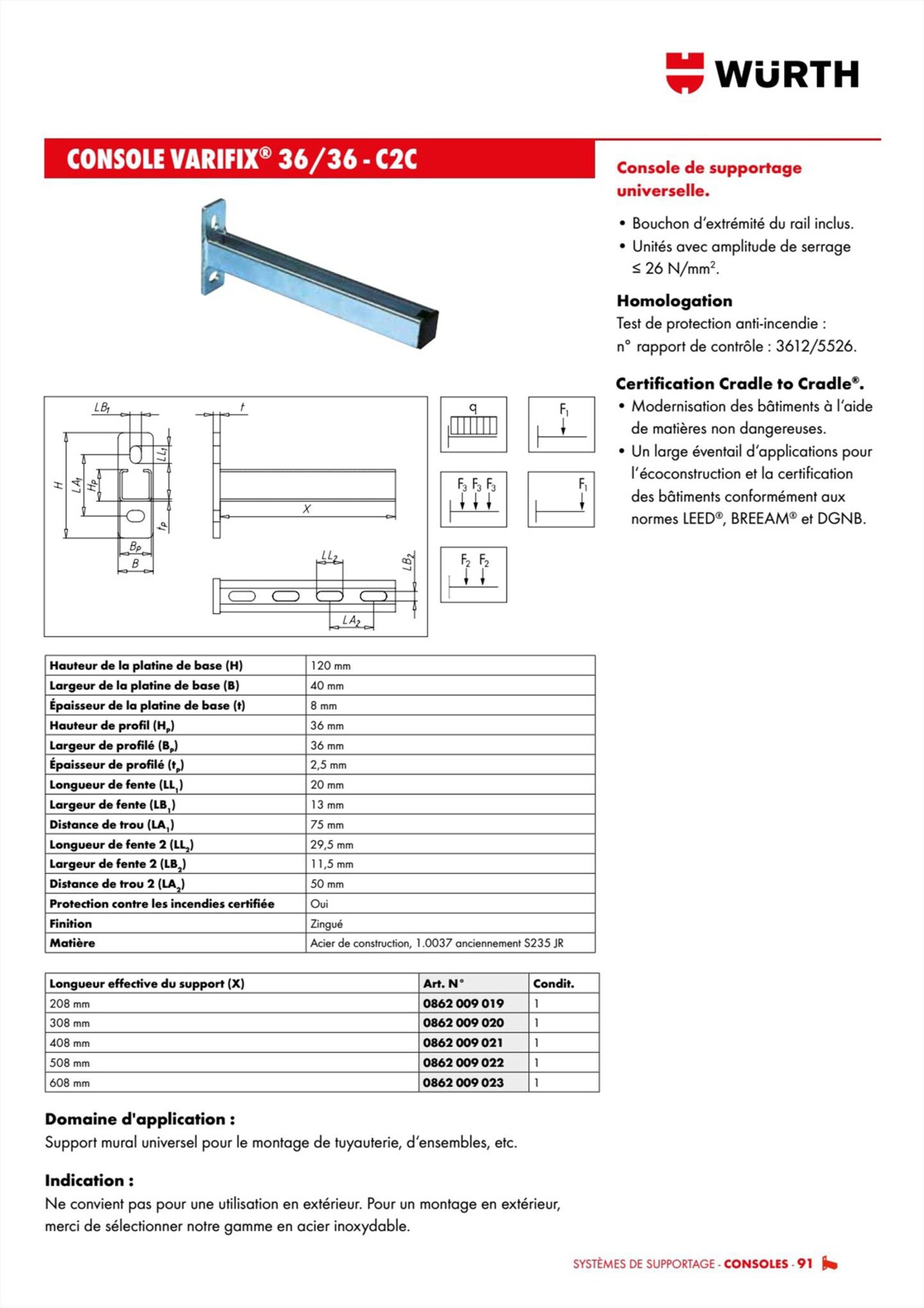 Catalogue Würth - Techniques Installateurs, page 00091