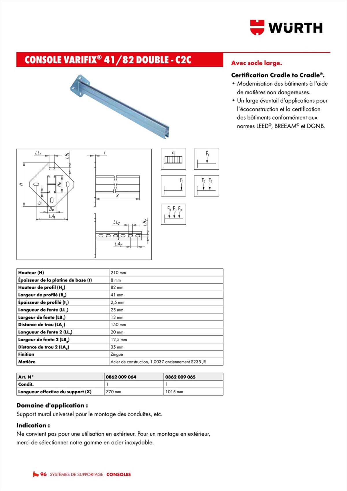 Catalogue Würth - Techniques Installateurs, page 00096