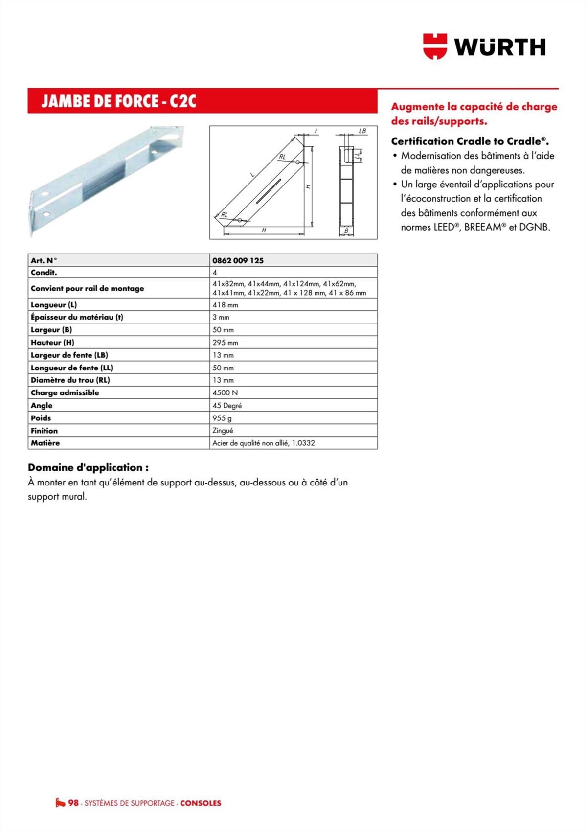 Catalogue Würth - Techniques Installateurs, page 00098