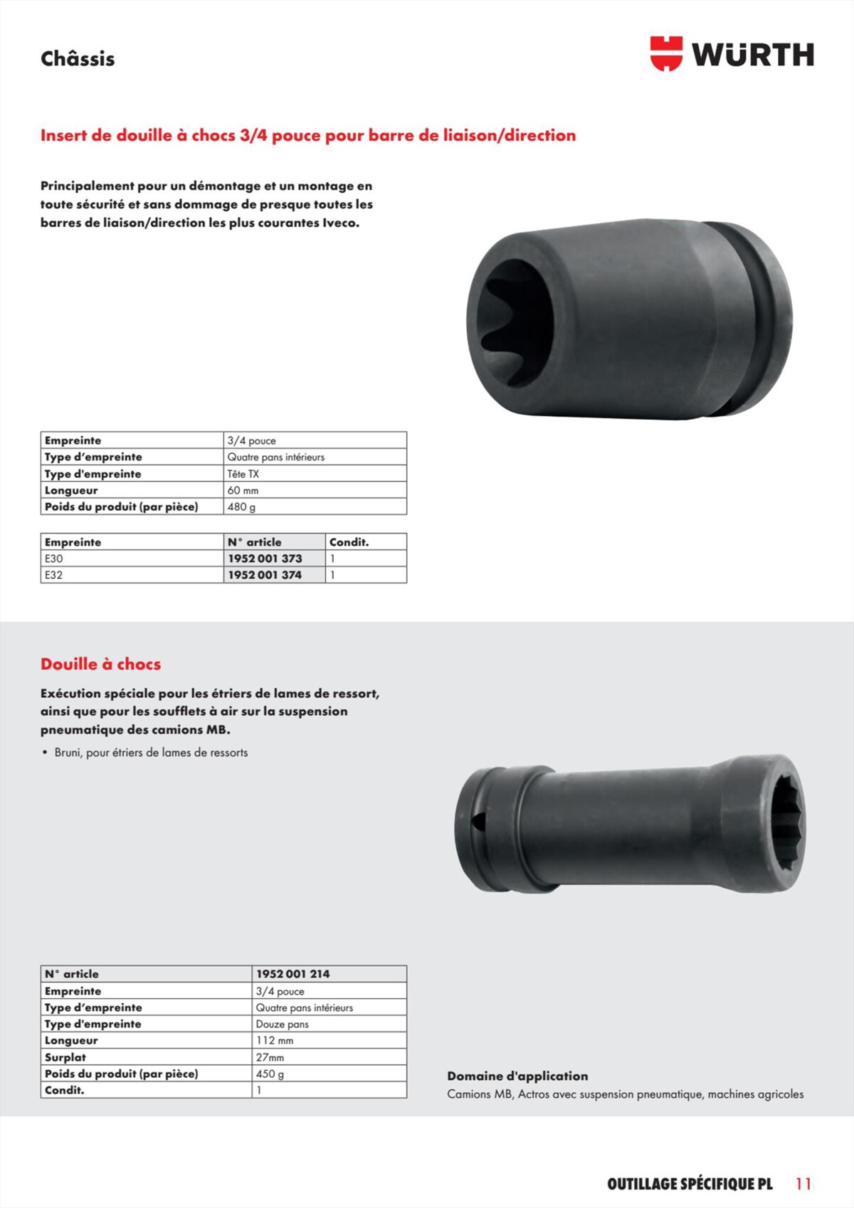 Catalogue Würth - L´Outillage Spécifique , page 00011