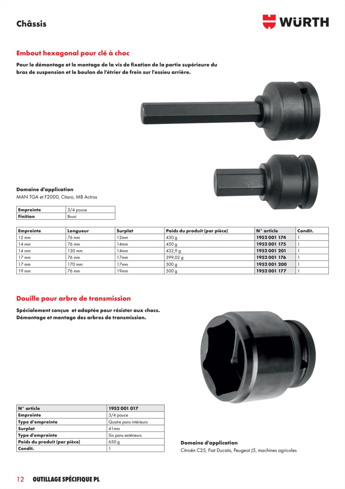 Catalogue Würth - L´Outillage Spécifique , page 00012