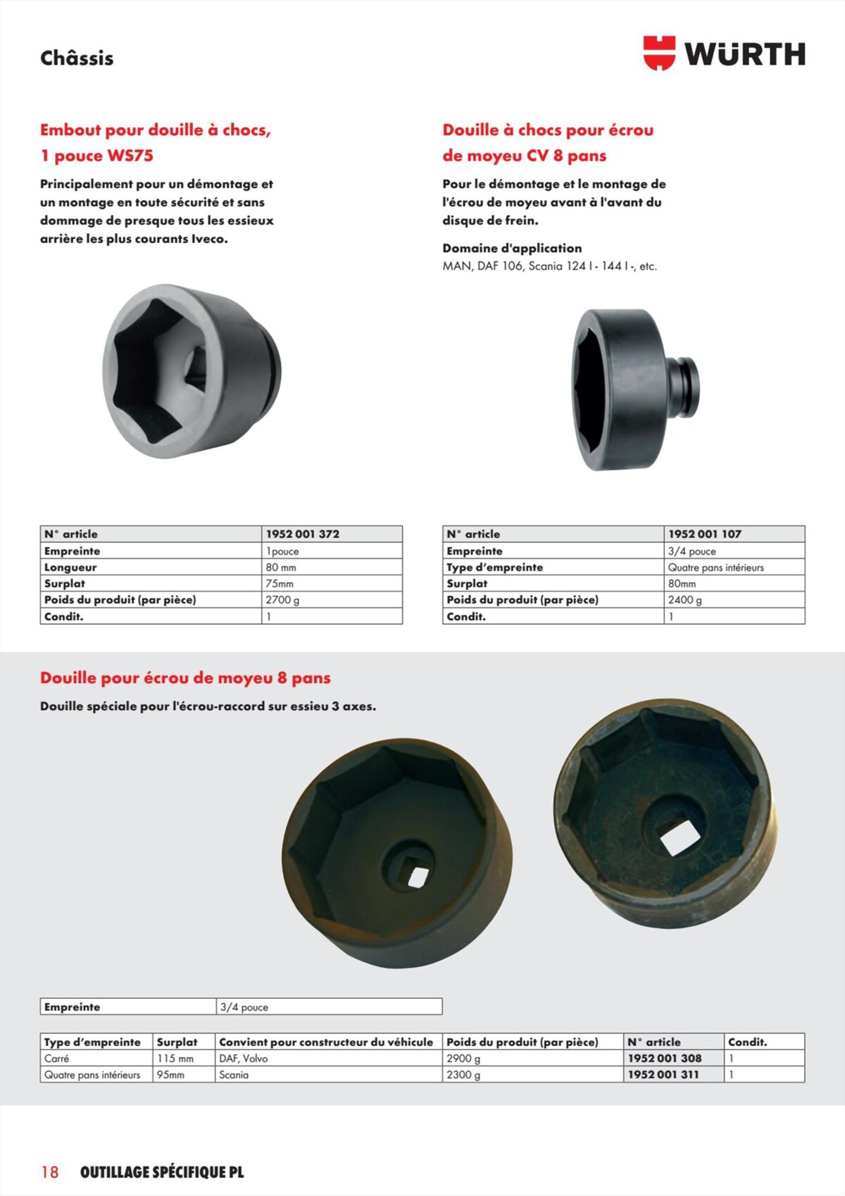 Catalogue Würth - L´Outillage Spécifique , page 00018