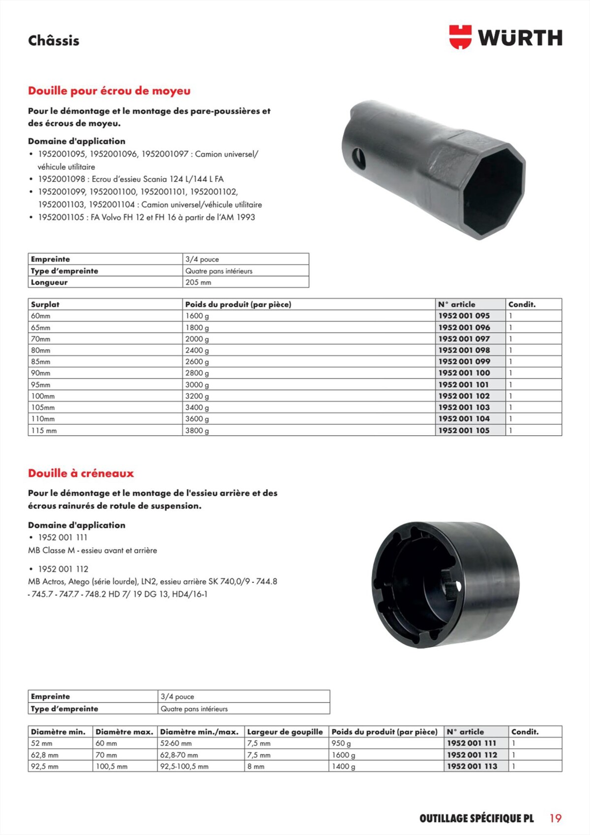 Catalogue Würth - L´Outillage Spécifique , page 00019