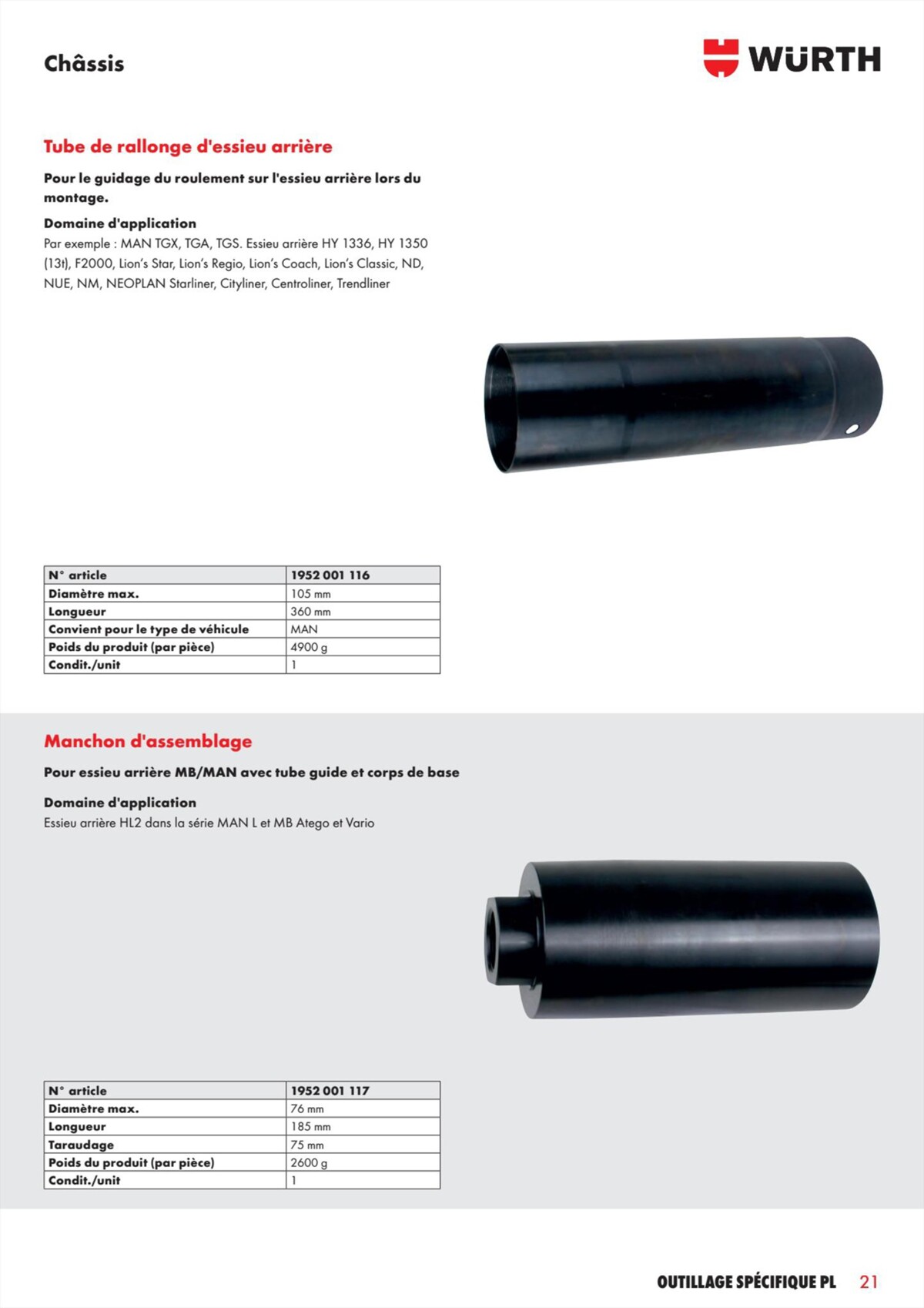 Catalogue Würth - L´Outillage Spécifique , page 00021