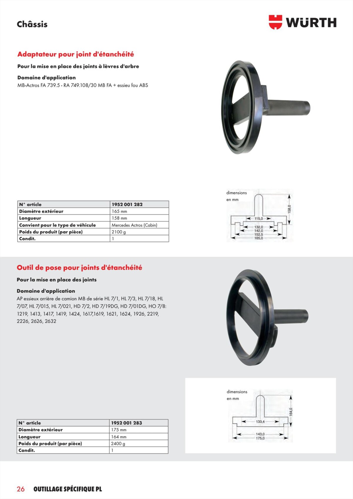 Catalogue Würth - L´Outillage Spécifique , page 00026