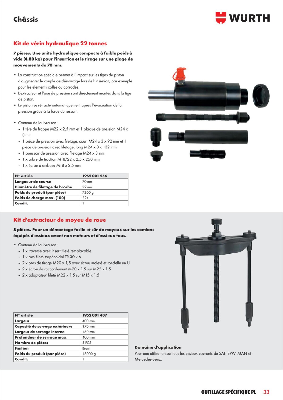 Catalogue Würth - L´Outillage Spécifique , page 00033