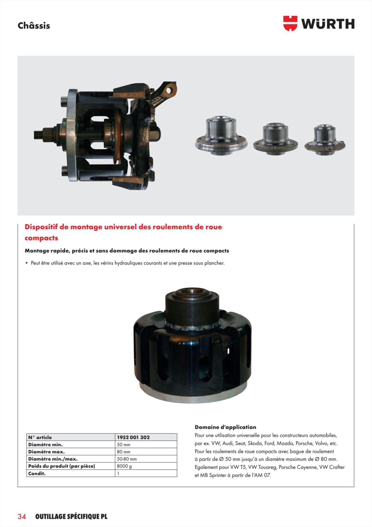 Catalogue Würth - L´Outillage Spécifique , page 00034