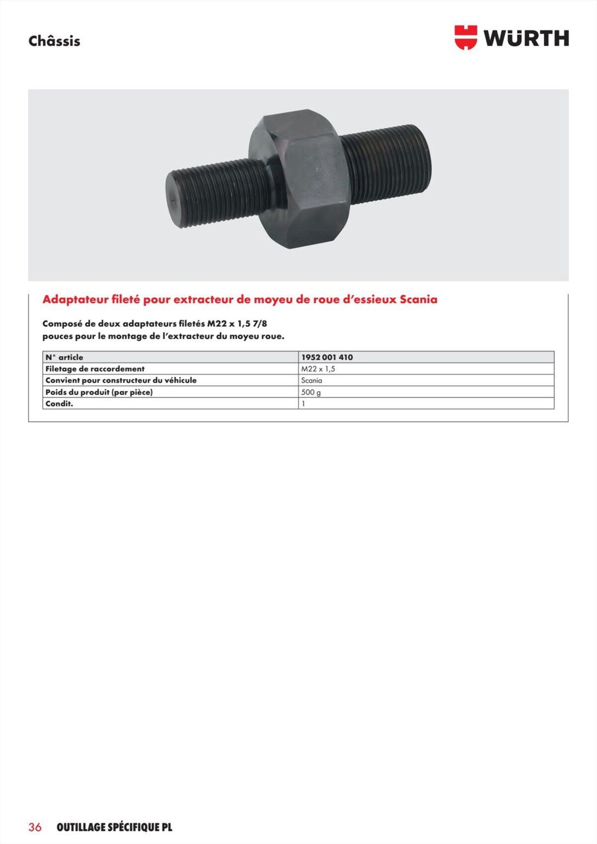 Catalogue Würth - L´Outillage Spécifique , page 00036