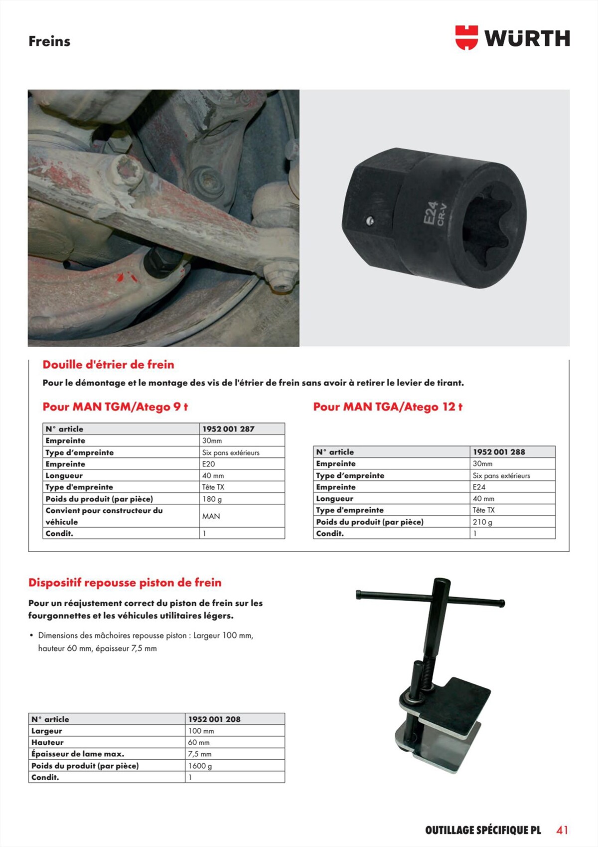 Catalogue Würth - L´Outillage Spécifique , page 00041