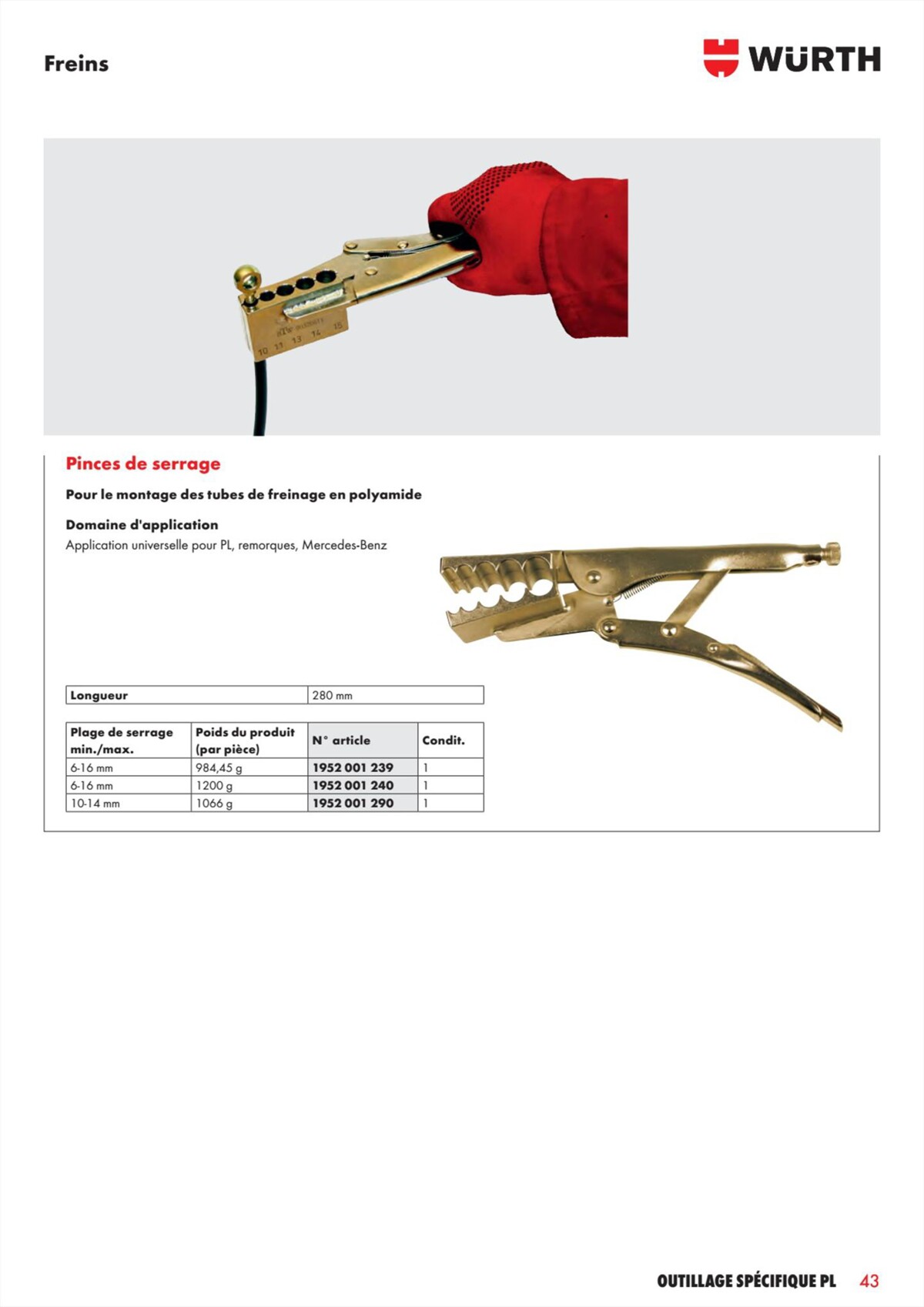 Catalogue Würth - L´Outillage Spécifique , page 00043