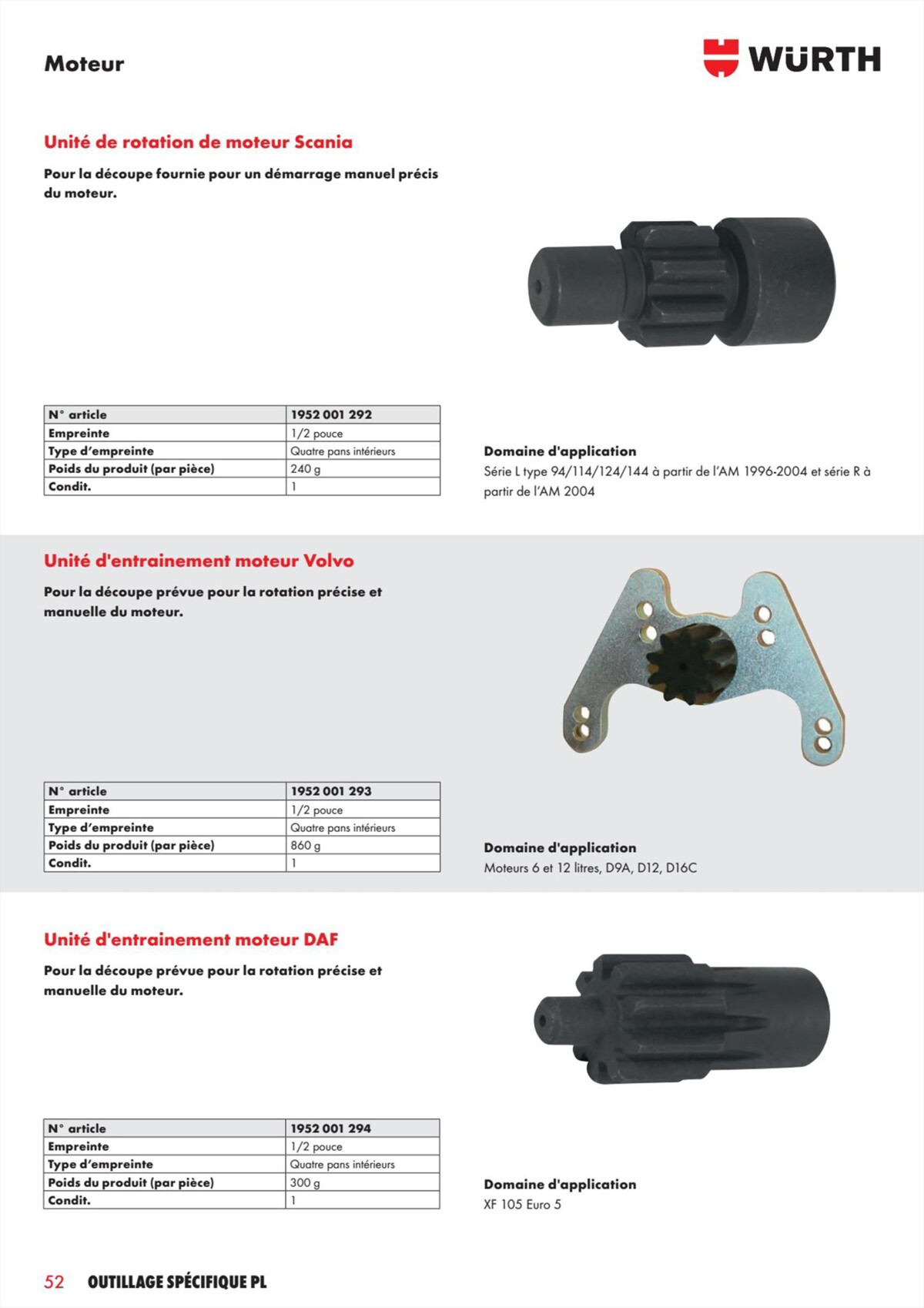 Catalogue Würth - L´Outillage Spécifique , page 00052