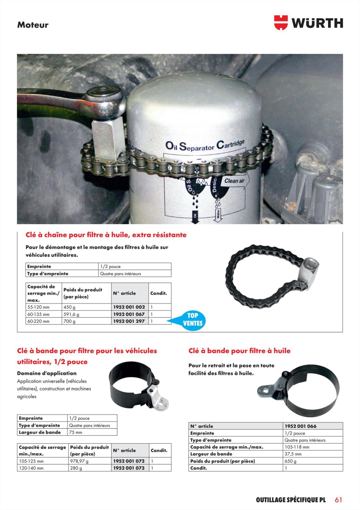 Catalogue Würth - L´Outillage Spécifique , page 00061