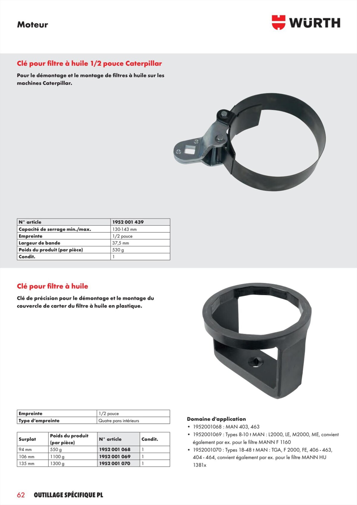 Catalogue Würth - L´Outillage Spécifique , page 00062