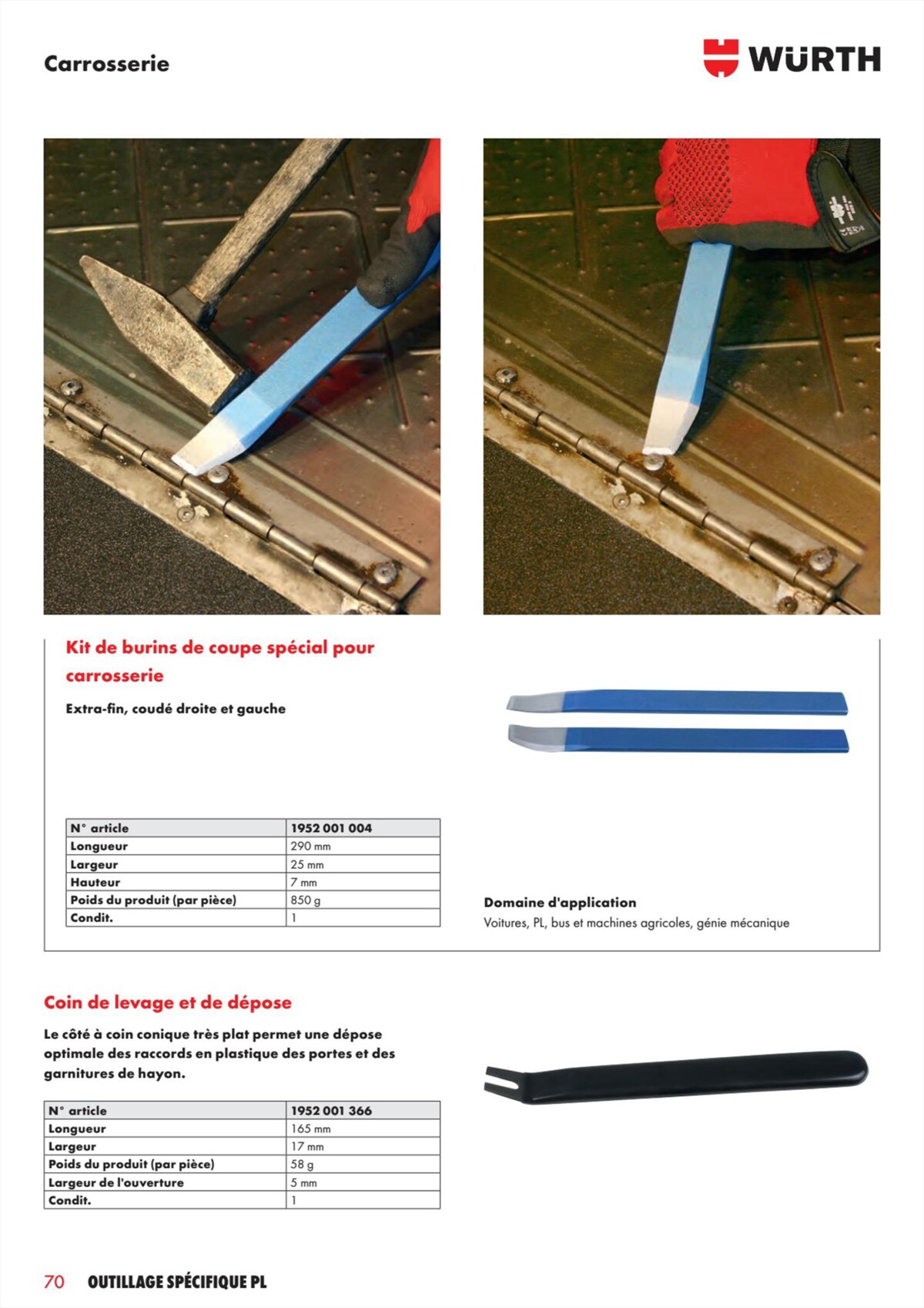 Catalogue Würth - L´Outillage Spécifique , page 00070