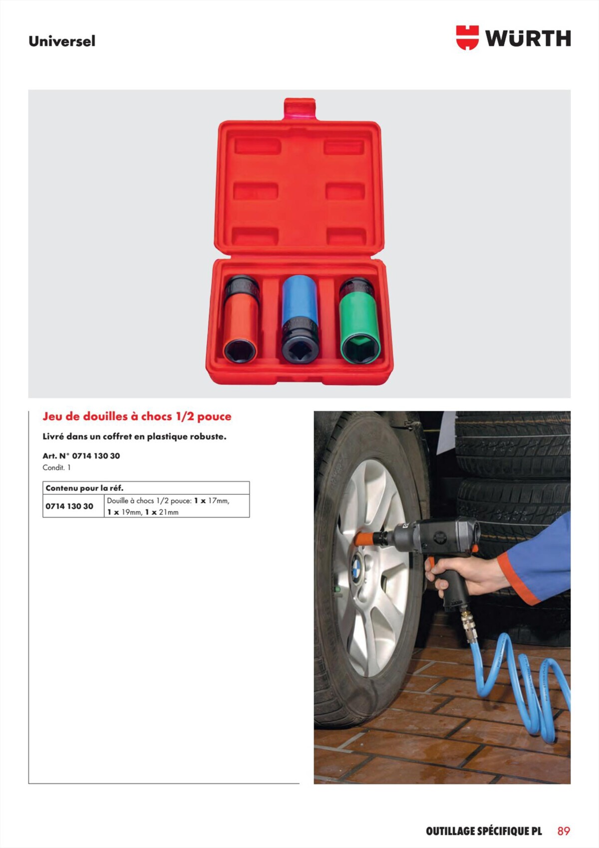 Catalogue Würth - L´Outillage Spécifique , page 00089