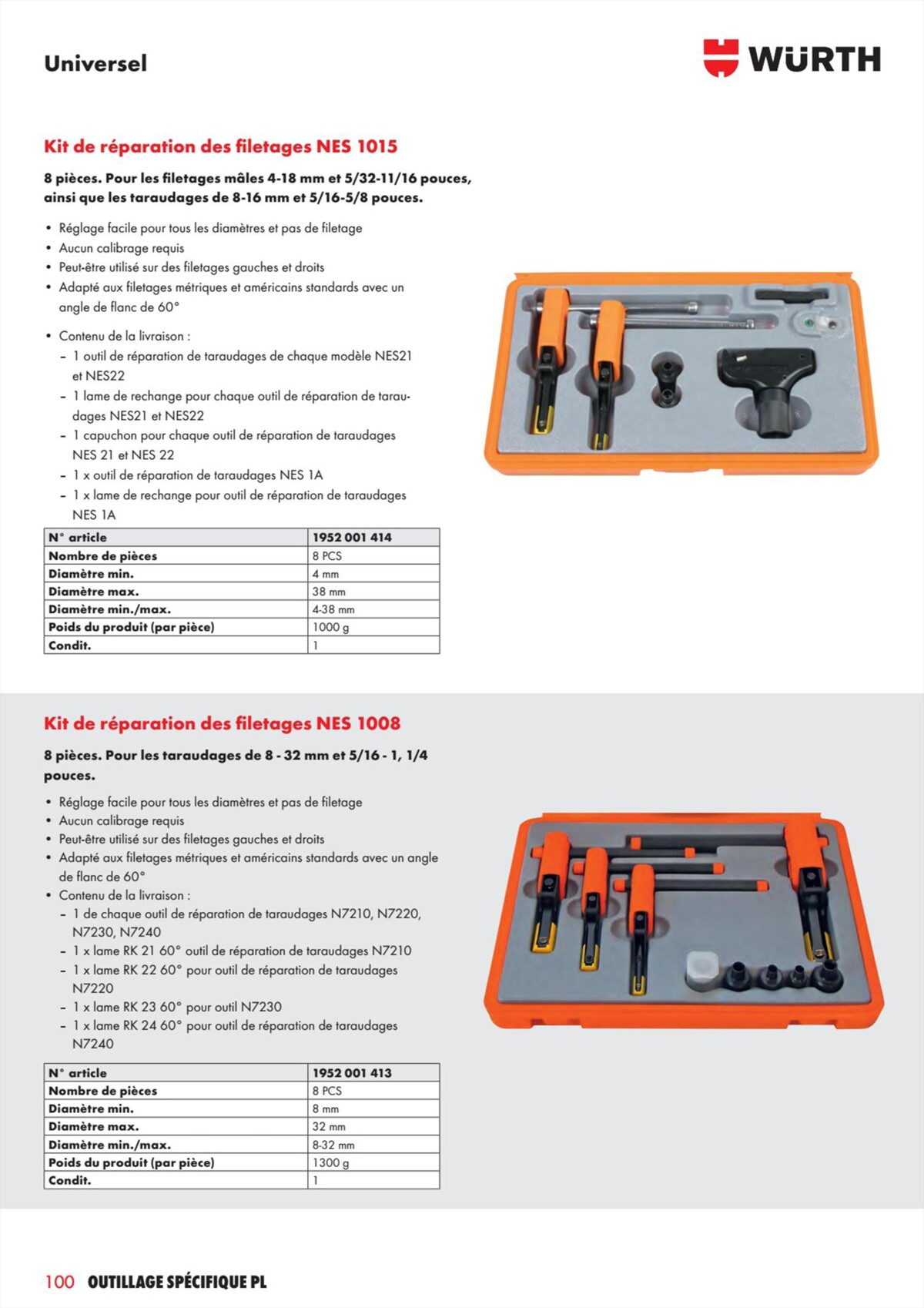 Catalogue Würth - L´Outillage Spécifique , page 00100