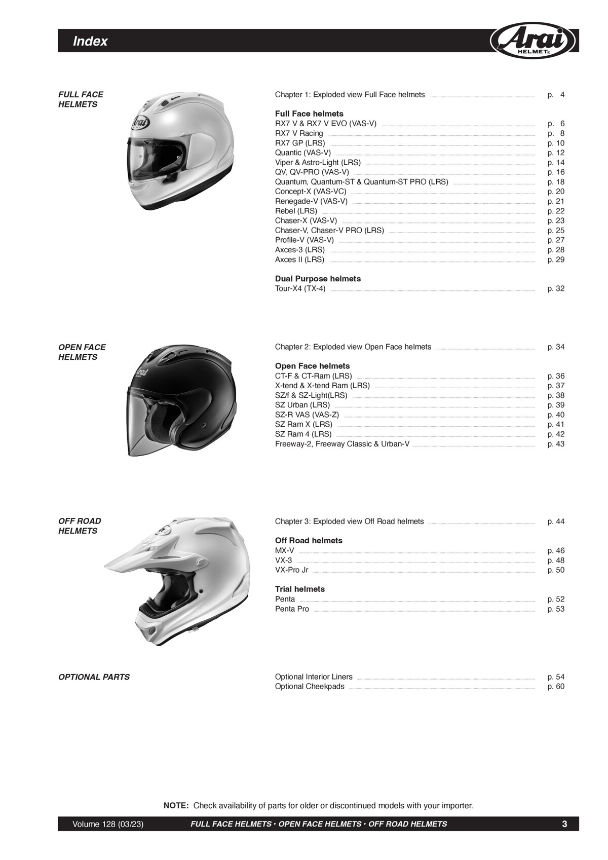 Catalogue Arai Catalogue 2023, page 00003