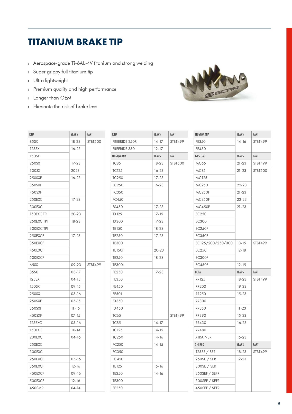 Catalogue Scar Racing Catalogue 2023, page 00007