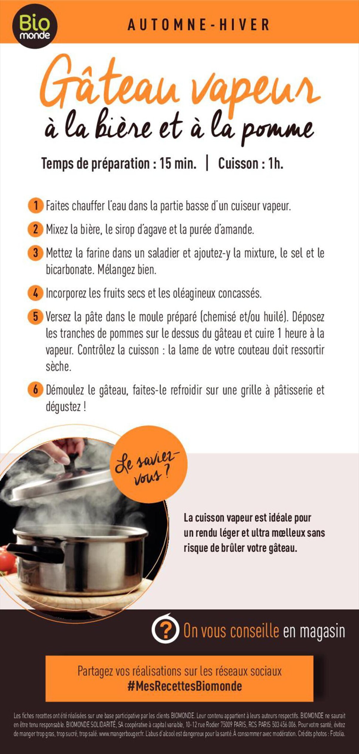 Catalogue Mes recettes Bio et gourmandes d'hiver, page 00017