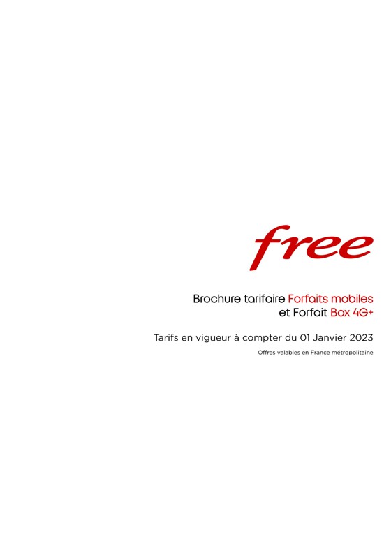 Brochure Tarifaire - Free