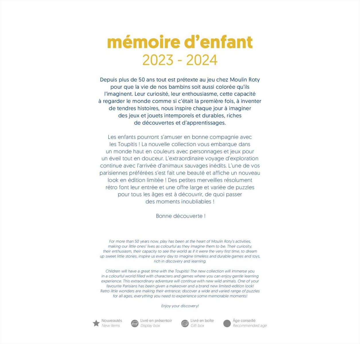 Catalogue Mémoire d’Enfant 2023 / 2024, page 00003