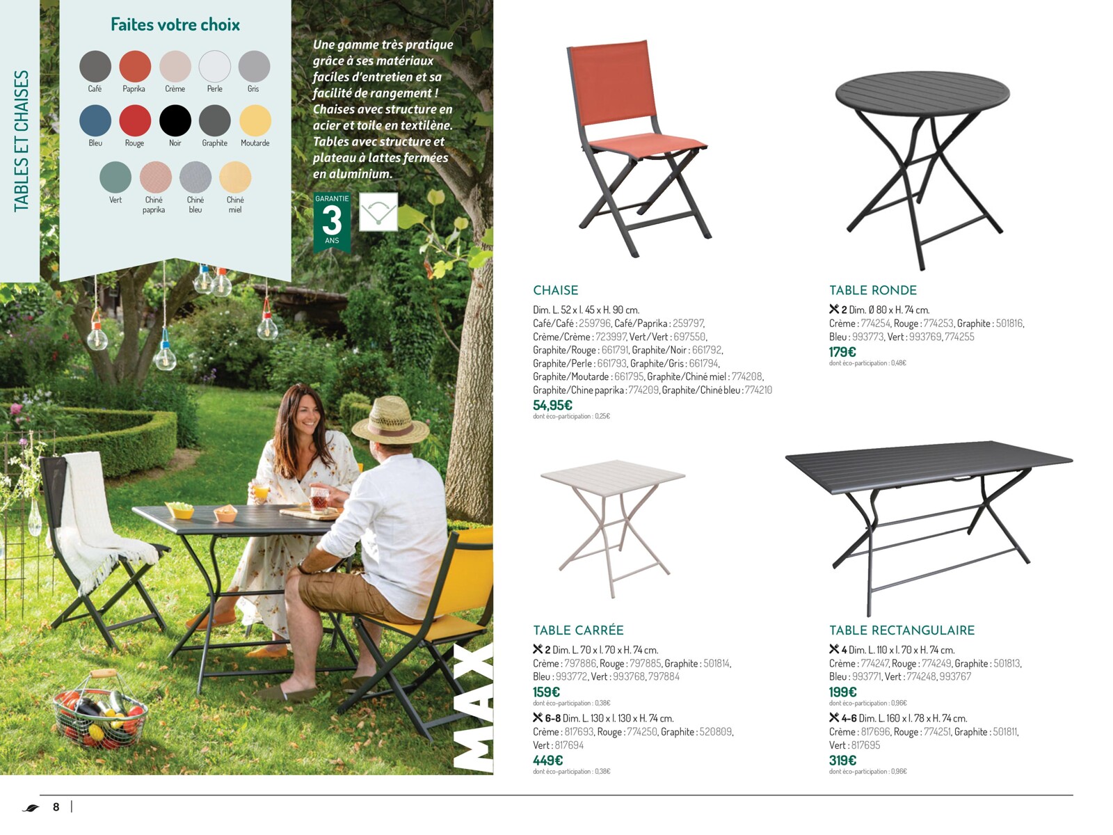 Catalogue COLLECTION MOBILIER DE JARDIN 2023, page 00008