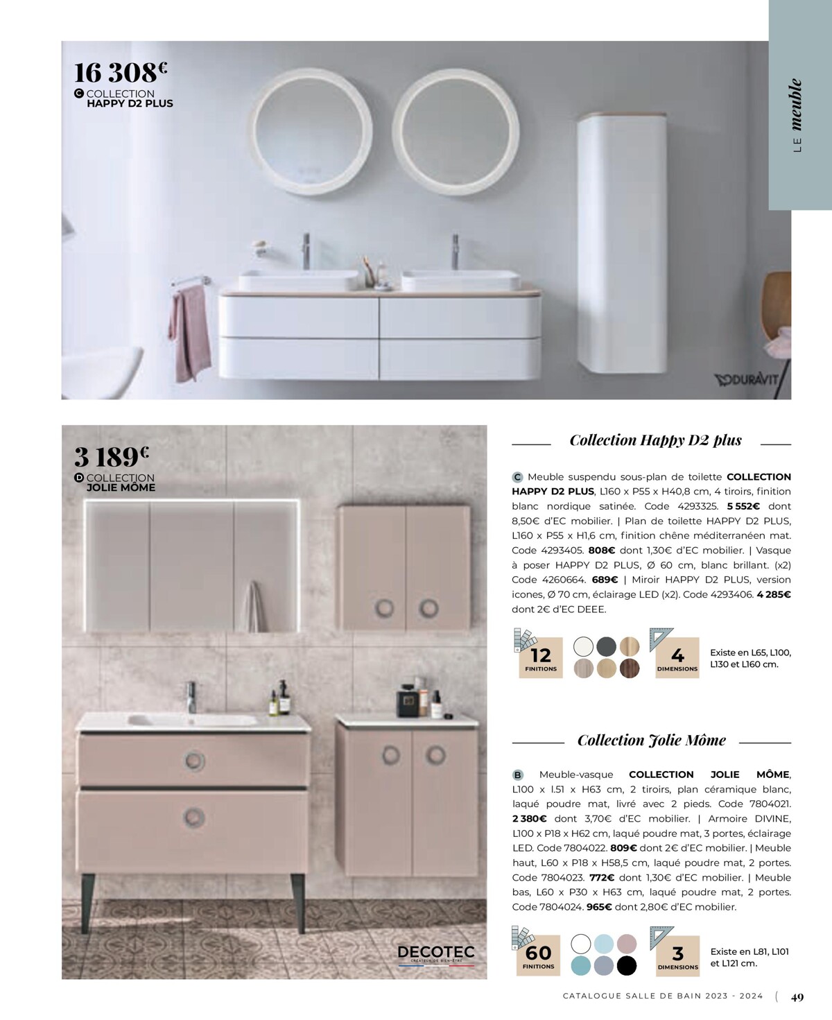 Catalogue Catalogue Salle de bain 2023, page 00049