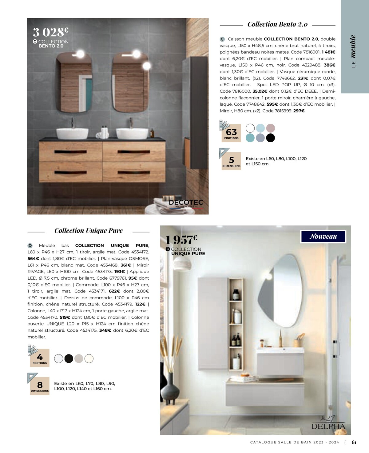Catalogue Catalogue Salle de bain 2023, page 00061