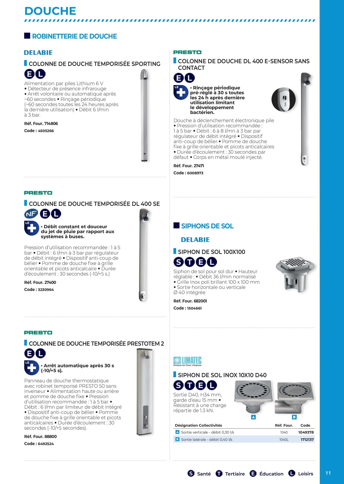 Catalogue Nouveau Catalogue CEDEO dédié aux sanitaires des collectivités, page 00011