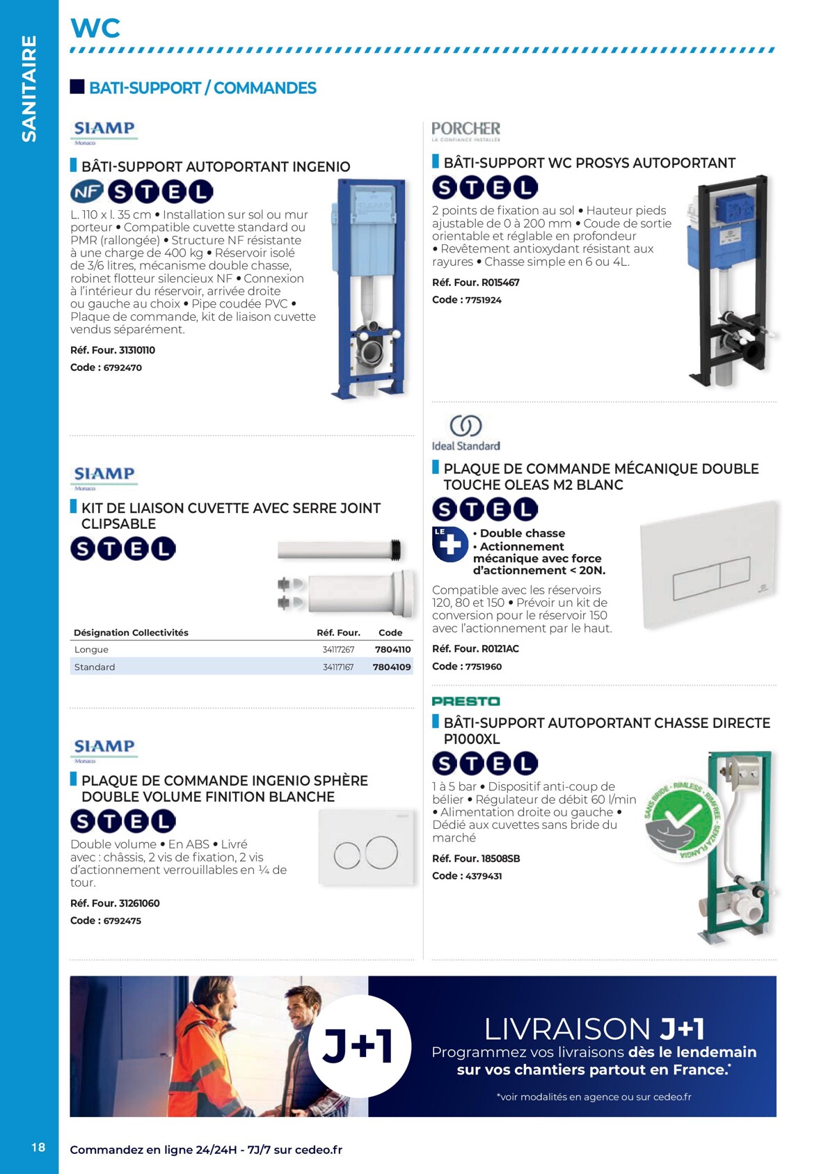 Catalogue Nouveau Catalogue CEDEO dédié aux sanitaires des collectivités, page 00018